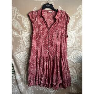 Poupette St. Barth Pink & Red Floral Mini Dress